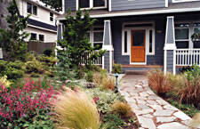 An all-natural, organic front yard landscape